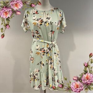 Lauren Ralph Lauren Floral Print Mint Green short sleeves mini Dress size 4P